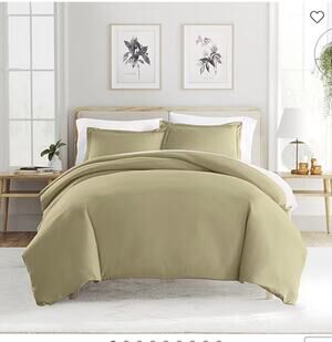 NEW! Casual Comfort Premium Ultra Soft Duvet Cover 2PC Set Sage TWIN&TWIN XL